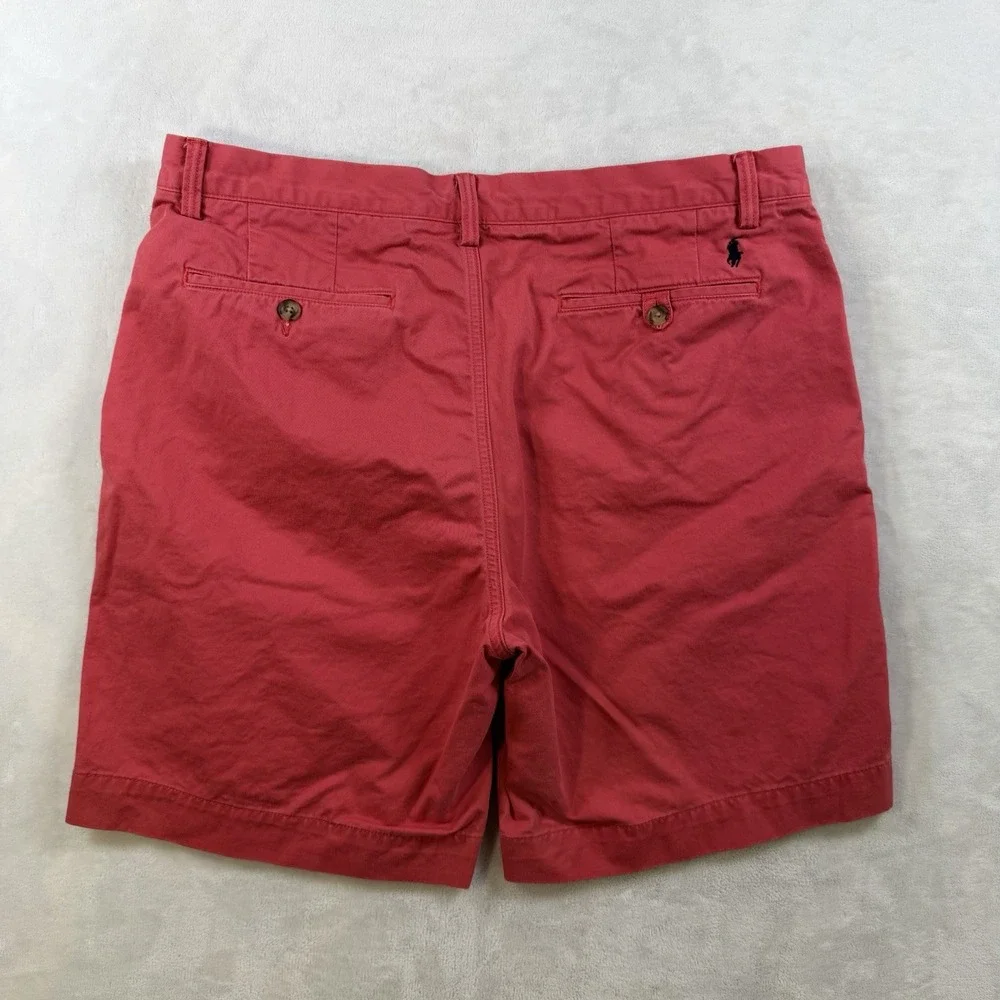 Polo Ralph Lauren Men's 35 Flat Front Chino Shorts Red Stretch 8